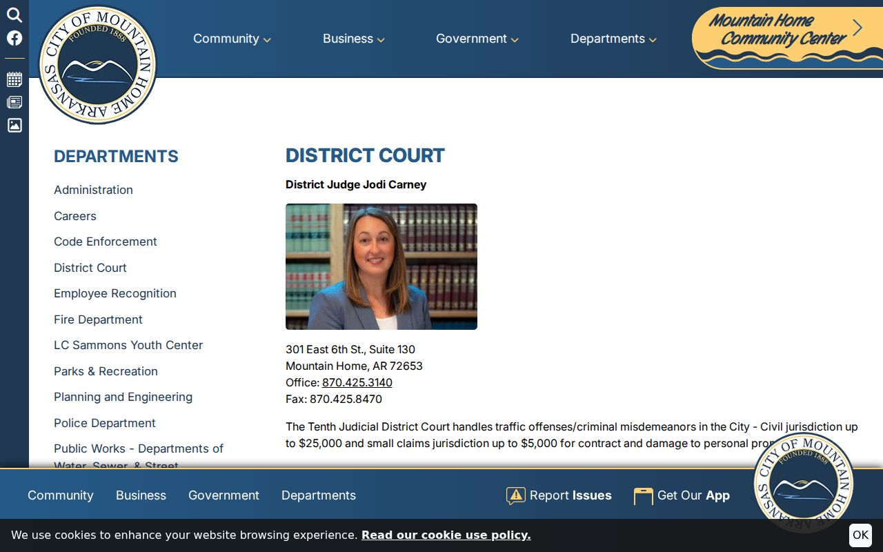 Baxter County municipal court warrant Mountain Home District Court contact