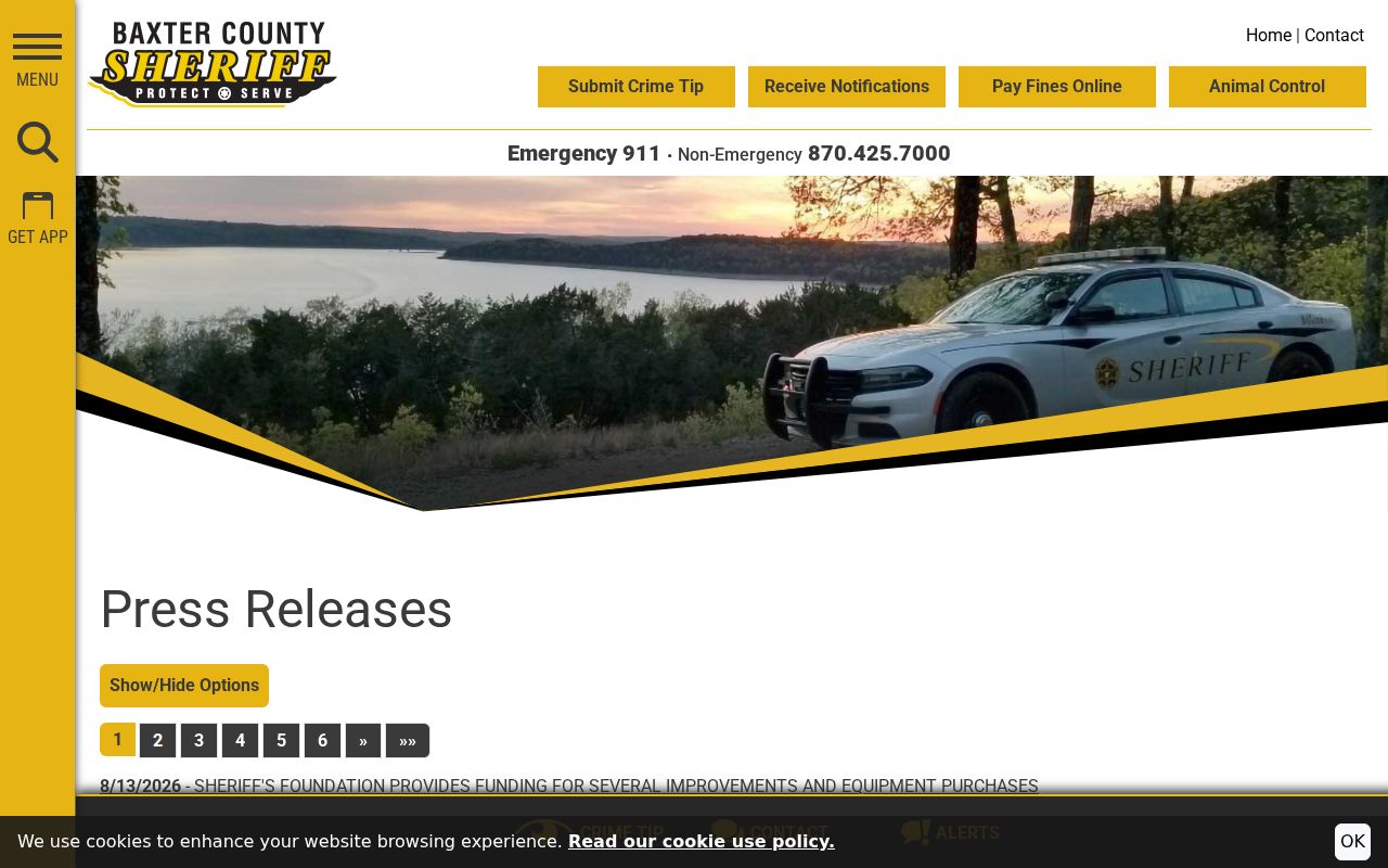 Baxter County most wanted public safety archive filters